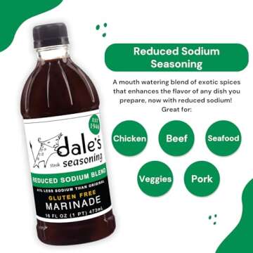 Dale's Reduced Sodium Steak Seasoning and Marinade – Award Winning Low Sodium Flavor Boost