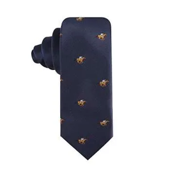AUSCUFFLINKS Horse Racing Ties for Men | Equestrian Rider | Animal Lover Novelty Neck Ties Present for Him | Horse Pony Racing | Jockey Mens Happy Neckties | (RACING HORSE)