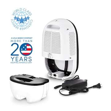 Eva-Dry Dehumidifier for Home - Quiet, Ideal for Small & Medium Spaces Up to 2,500 cu. ft. (278 sq. ft.) - Perfect for RVs, Bathrooms, Laundry Rooms, Campers, Bedrooms, and More