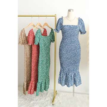 PRETTYGARDEN Floral Midi Dress for Summer Fashion