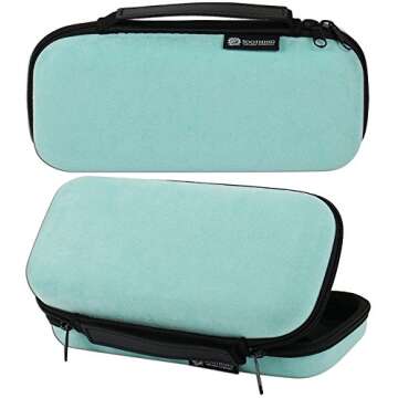 20 Bottle Essential Oil Carrying Case Premium Hard Shell Protection for up to 20 Bottles – Perfect for Roller and Standard Bottles 5ml to 10ml – Great for Travel (Teal Suede)