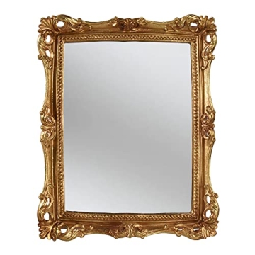 Elegant OIGUMR Vintage Gold Square Wall Mirror