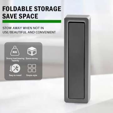 UVJJGZWR 2 Pack Flip Down Hook, Foldable Coat Hooks, Heavy Duty Wall Hooks Made of Zinc Alloy, Modern Minimalist Style Porch Key Valet Hook for Wall Hanging Coat, Towel, Hat, Backpack (Gold, Square)