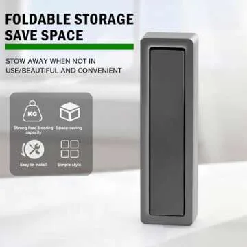 UVJJGZWR 2 Pack Flip Down Hook, Foldable Coat Hooks, Heavy Duty Wall Hooks Made of Zinc Alloy, Modern Minimalist Style Porch Key Valet Hook for Wall Hanging Coat, Towel, Hat, Backpack (Gold, Square)