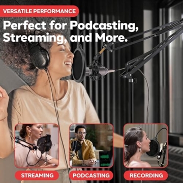 Pyle Microphone Boom Arm Stand with Adjustable Features