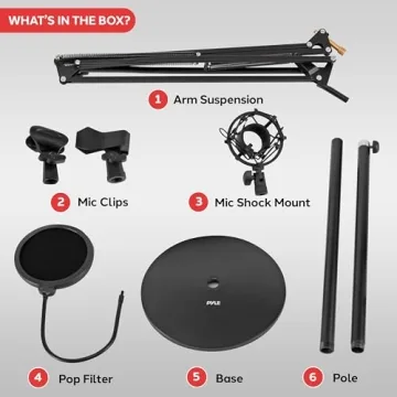 Pyle Microphone Boom Arm Stand with Adjustable Features