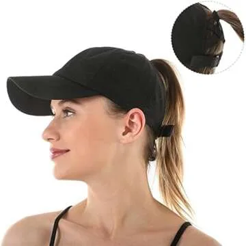 Womens Adjustable Ponytail Hat - Stylish Baseball Cap