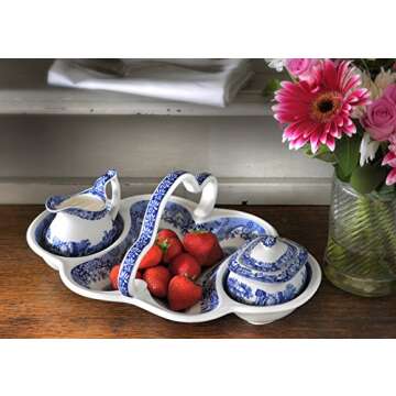 Portmeirion Blue Italian Cream Jug | 7 Oz Creamer for Serving Sauces, Salad Dressing, and Coffee Cre...