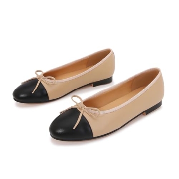 Stylish VivaLaver Women's Cap Toe Ballet Flats for Everyday Wear