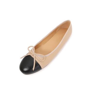 Stylish VivaLaver Women's Cap Toe Ballet Flats for Everyday Wear