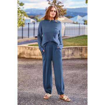 Women's Dark Blue Sweater Set - Style & Comfort Combined