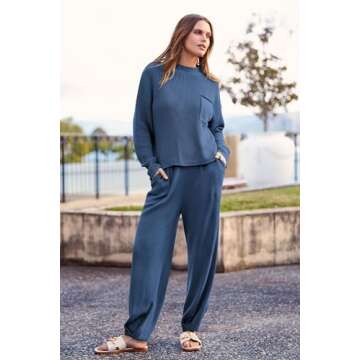 Women's Dark Blue Sweater Set - Style & Comfort Combined