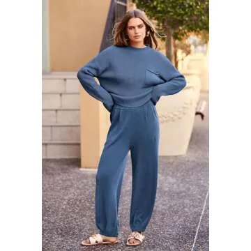 Women's Dark Blue Sweater Set - Style & Comfort Combined
