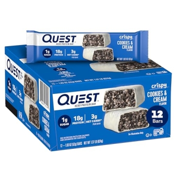 Quest Crispy Cookies & Cream Protein Bar - 12 Count