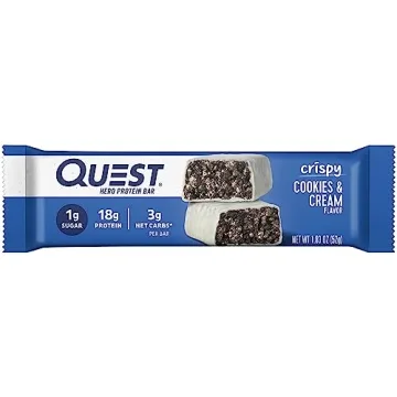 Quest Crispy Cookies & Cream Protein Bar - 12 Count