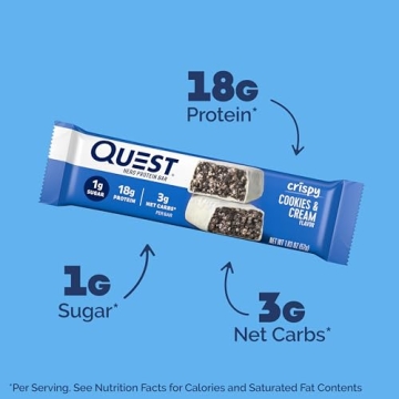 Quest Crispy Cookies & Cream Protein Bar - 12 Count