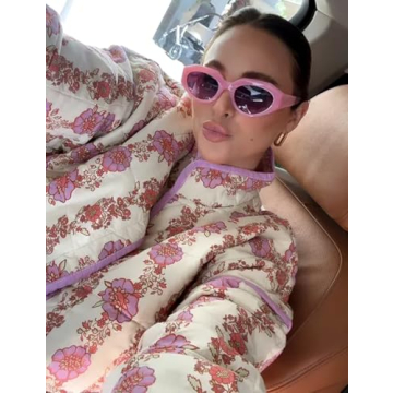 Stylish Wyeysyt Women's Cropped Puffer Jacket in Floral Print