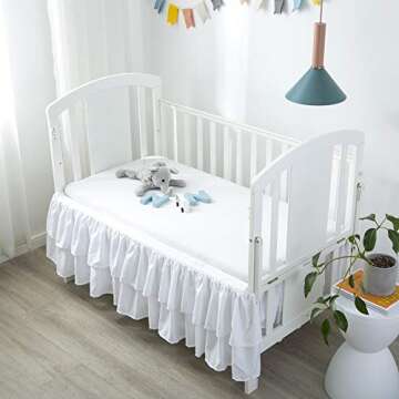 Stylish JSD Double Layer Crib Bed Skirt with 14" Drop