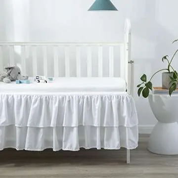 Stylish JSD Double Layer Crib Bed Skirt with 14" Drop