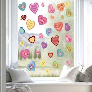 AKEROCK Valentines Day Window Clings for Home Decor