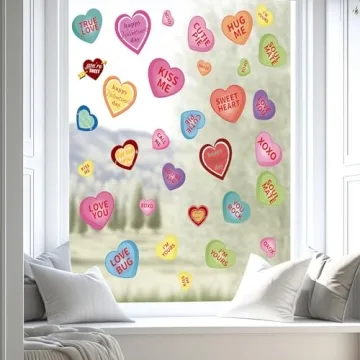 AKEROCK Valentines Day Window Clings for Home Decor