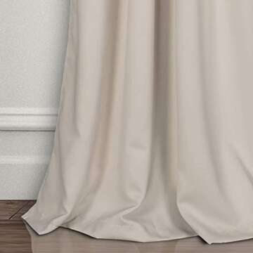 Lush Decor Insulated Grommet Blackout Window Curtain Panels, Pair, 52" W x 95" L, Wheat - Classic Modern Design - Chic Window Decor - Long Curtains For Living Room, Bedroom, Or Dining Room