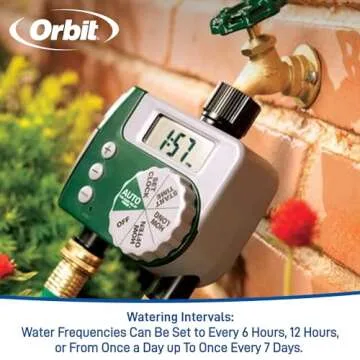 Orbit 58910 Digital 2 Outlet Hose Faucet Timer for Gardening