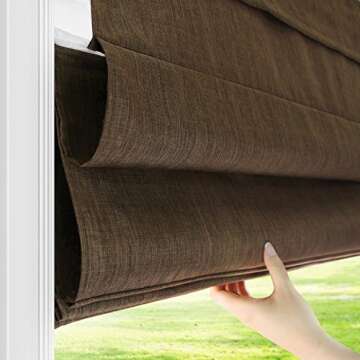 CHICOLOGY Roman Shades for Windows , Window Treatments , Roman Shades , Roman Window Shades , Room Darkening Shades , Window Shades , 36"W X 64"H , Belgian Chocolate (Privacy & Light Filtering)