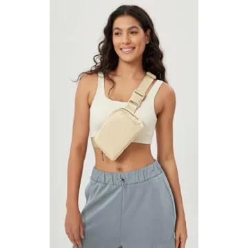 ODODOS Mini Belt Bag Adjustable Strap Fanny Pack Ivory