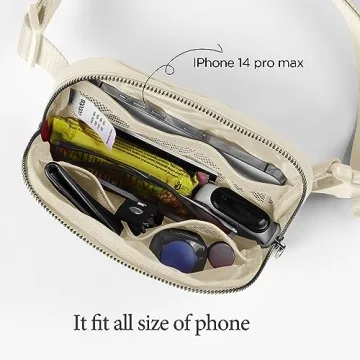 ODODOS Mini Belt Bag Adjustable Strap Fanny Pack Ivory