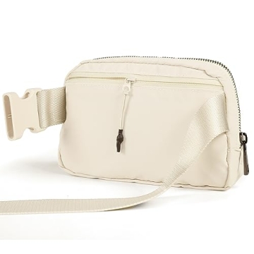 ODODOS Mini Belt Bag Adjustable Strap Fanny Pack Ivory