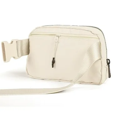 ODODOS Mini Belt Bag Adjustable Strap Fanny Pack Ivory