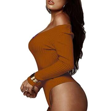 Shop Weigou Deep V Neck Long Sleeve Bodysuit for Women