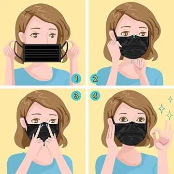 100 Pack Disposable Face Masks, 3 Ply Filter Protection Black Disposable Face Masks