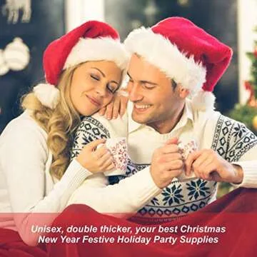 ZhengDid Adult Santa Hat Christmas Hat, Xmas Holiday Hat for Adults, Unisex Velvet, Double Layer Inner Soft Classic fur Christmas and New Year Holiday Party Supplies