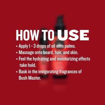 GIBS Grooming Bush Master Beard, Hair & Tattoo Oil- All-Natural with Nutmeg, Leather, Vanilla & Musk Scent- Softens & Strengthens Beard Growth, Moisturizes Skin, 4 Oz.
