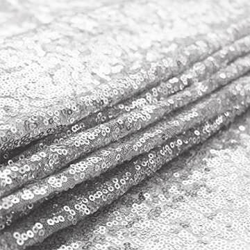 FYLEDAEE Silver Sequin Table Runner 2Pack 12 x 72 inch Long Table Runners,Glitter Shiny Fabric Runner for Round Rectangle Table Decorations Reception Party Event Wedding Birthday Banquet