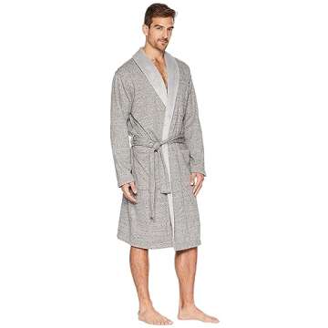 UGG Men's Robinson Robe in Grey Heather - M/L Fleece Comfort
