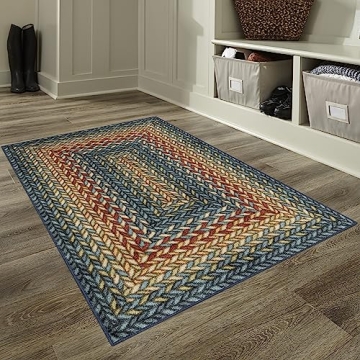 Maples Rugs Marion Braid Multi Kitchen Rug Non Skid