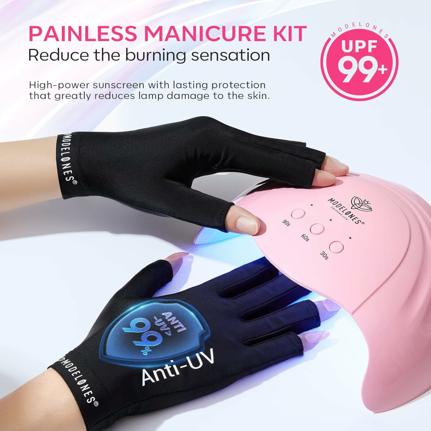Modelones 48W Gel Nail Lamp & Gloves