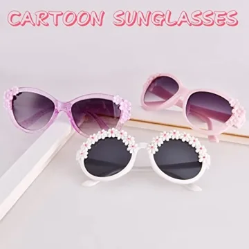 Cute UV400 Kids Sunglasses Gift Set for Ages 3-10