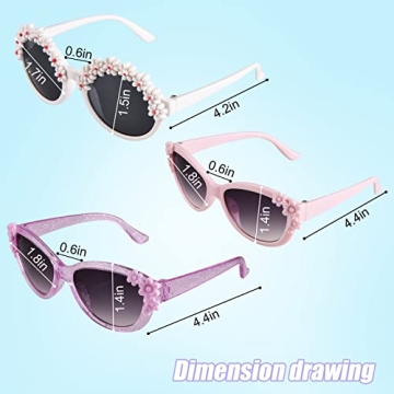 Cute UV400 Kids Sunglasses Gift Set for Ages 3-10