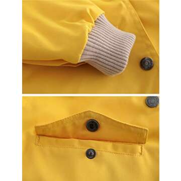 Mallimoda Waterproof Hooded Rain Jacket Windbreaker Raincoat Hoodies Spring Fall Outwear Yellow 1-2 Years