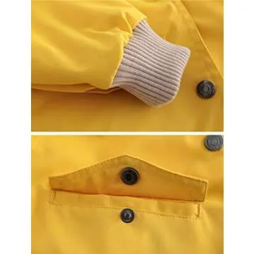 Mallimoda Waterproof Hooded Rain Jacket Windbreaker Raincoat Hoodies Spring Fall Outwear Yellow 1-2 Years