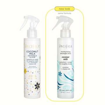 Pacifica Beauty Coconut Milk Detangle Elixir, Detangling Spray & Leave-on Conditioning For Minimizing Breakage, Coconut Scent, Vegan & Cruelty-Free