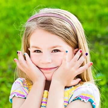 Fishdown Thin Glitter Headbands 6 Pack - Stylish Colors for Girls and Women