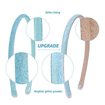 Sparkling Fishdown Glitter Headbands 6 Pack for All Ages