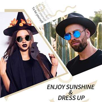 Joopin Round Sunglasses for Men Women Small Circle Hippie Sun Glasses Polarized UV400 Protection Tre...