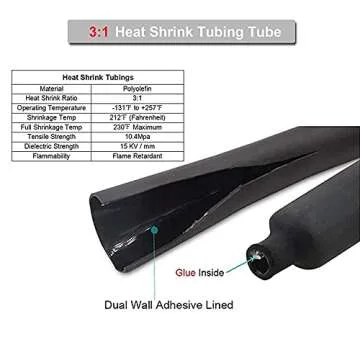 TKDMR 20pcs 1/0 AWG Battery Lugs with Shrink Tubing