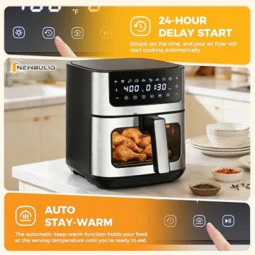 NEWBULIG 6.34QT Air Fryer with Clear Window for Easy Monitoring